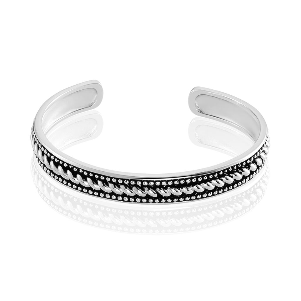 Bracelet Jonc Matthias Argent Blanc - Bracelets joncs Homme | Histoire d’Or