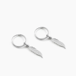 Créoles Elvyn Argent Blanc - Boucles d'oreilles créoles Femme | Histoire d’Or