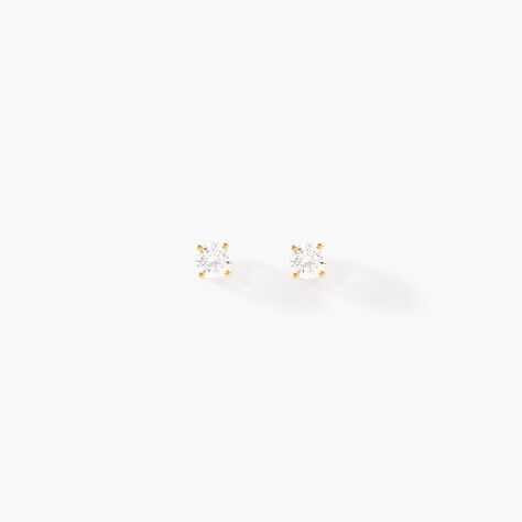 Boucles D'oreilles Puces One Or Jaune Diamants - Clous d'oreilles Femme | Histoire d&rsquo;Or
