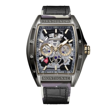 Montre Montignac Tonneau Noir - Montres Homme | Histoire d’Or