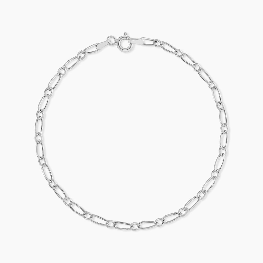 Bracelet Ophelio Maille Alternee 1/1 Or Blanc - Bracelets cha&icirc;ne Femme | Histoire d&rsquo;Or