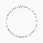 Bracelet Ophelio Maille Alternee 1/1 Or Blanc - Bracelets cha&icirc;ne Femme | Histoire d&rsquo;Or