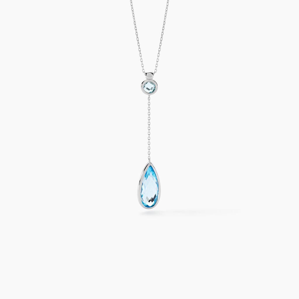 Collier Dennis Or Blanc Topaze - Colliers Femme | Histoire d&rsquo;Or