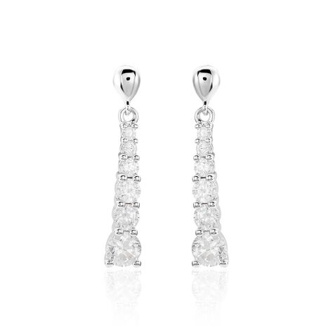 Boucles D'oreilles Pendantes Dervla Argent Rhodi&eacute; Oxyde De Zirconium - Boucles d'oreilles fantaisie Femme | Histoire d&rsquo;Or
