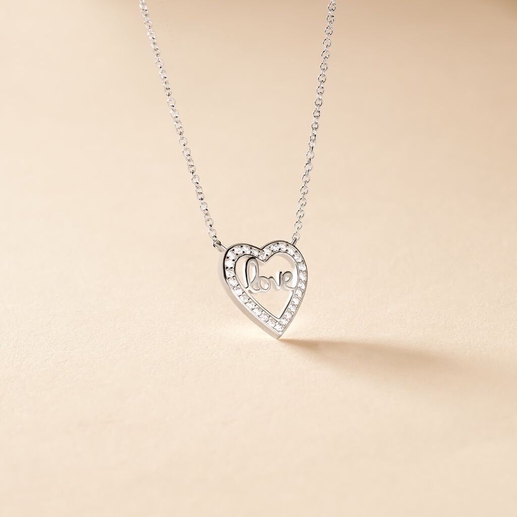 Collier Elansa Argent Blanc Oxyde De Zirconium - F&ecirc;te des m&egrave;res Femme | Histoire d&rsquo;Or