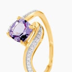 Bague Maria-serena Or Jaune Amethyste Et Oxyde De Zirconium - Bagues solitaires Femme | Histoire d&rsquo;Or