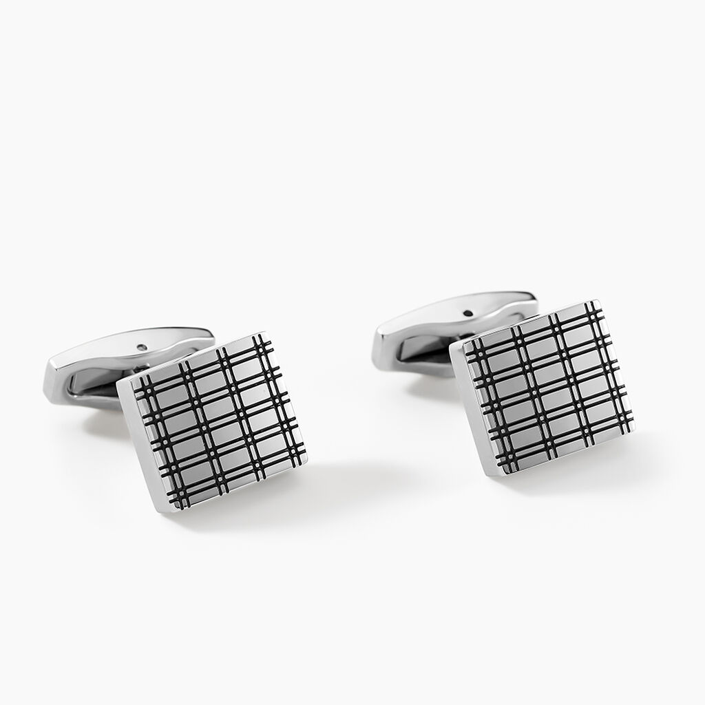 Boutons De Manchettes Jourdan Athos Acier Argenté - Boutons de manchette Homme | Histoire d’Or