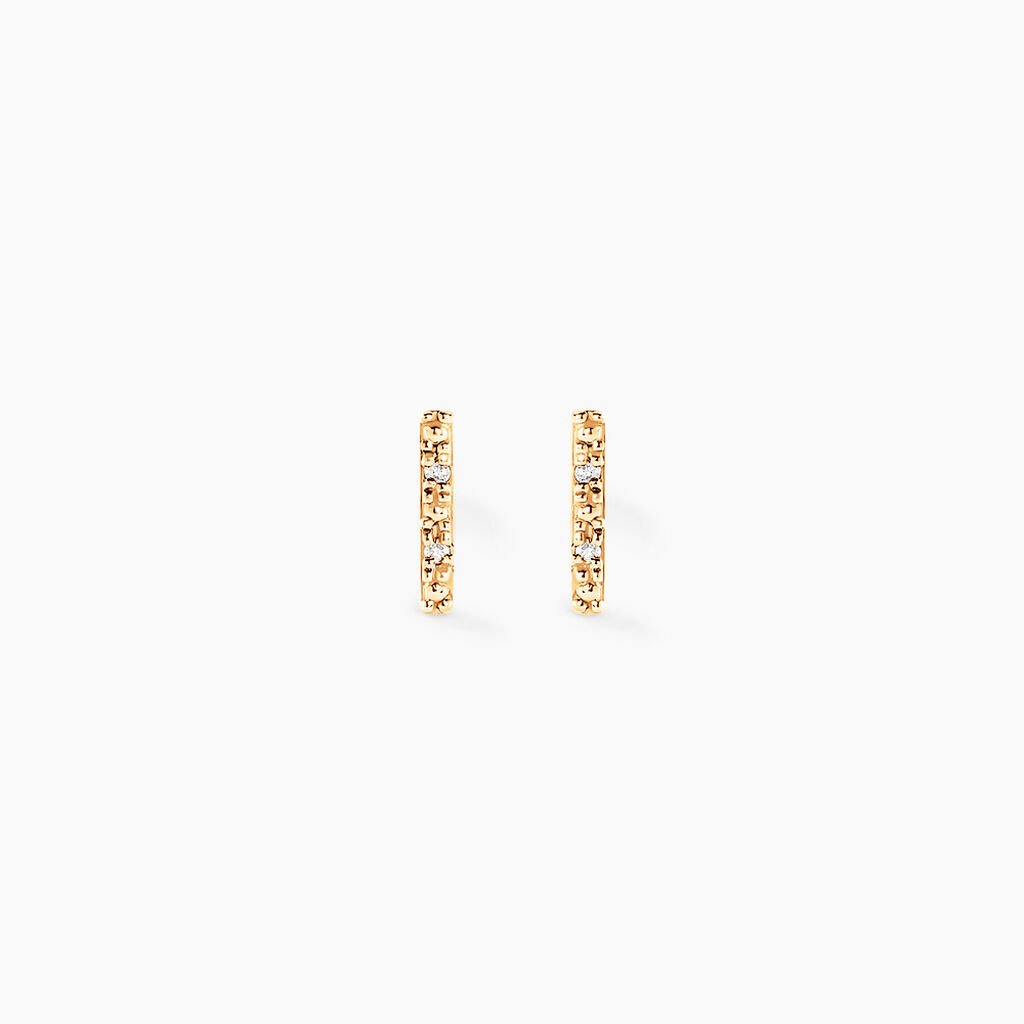 Boucles D'oreilles Puces Marcellus Or Jaune Diamant - Clous d'oreilles Femme | Histoire d’Or