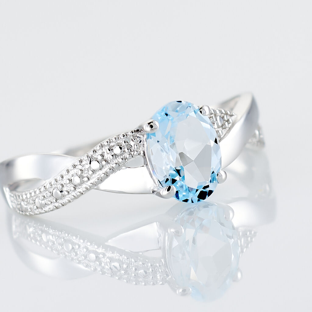 Bague Candice Or Blanc Topaze - Bagues solitaires Femme | Histoire d’Or