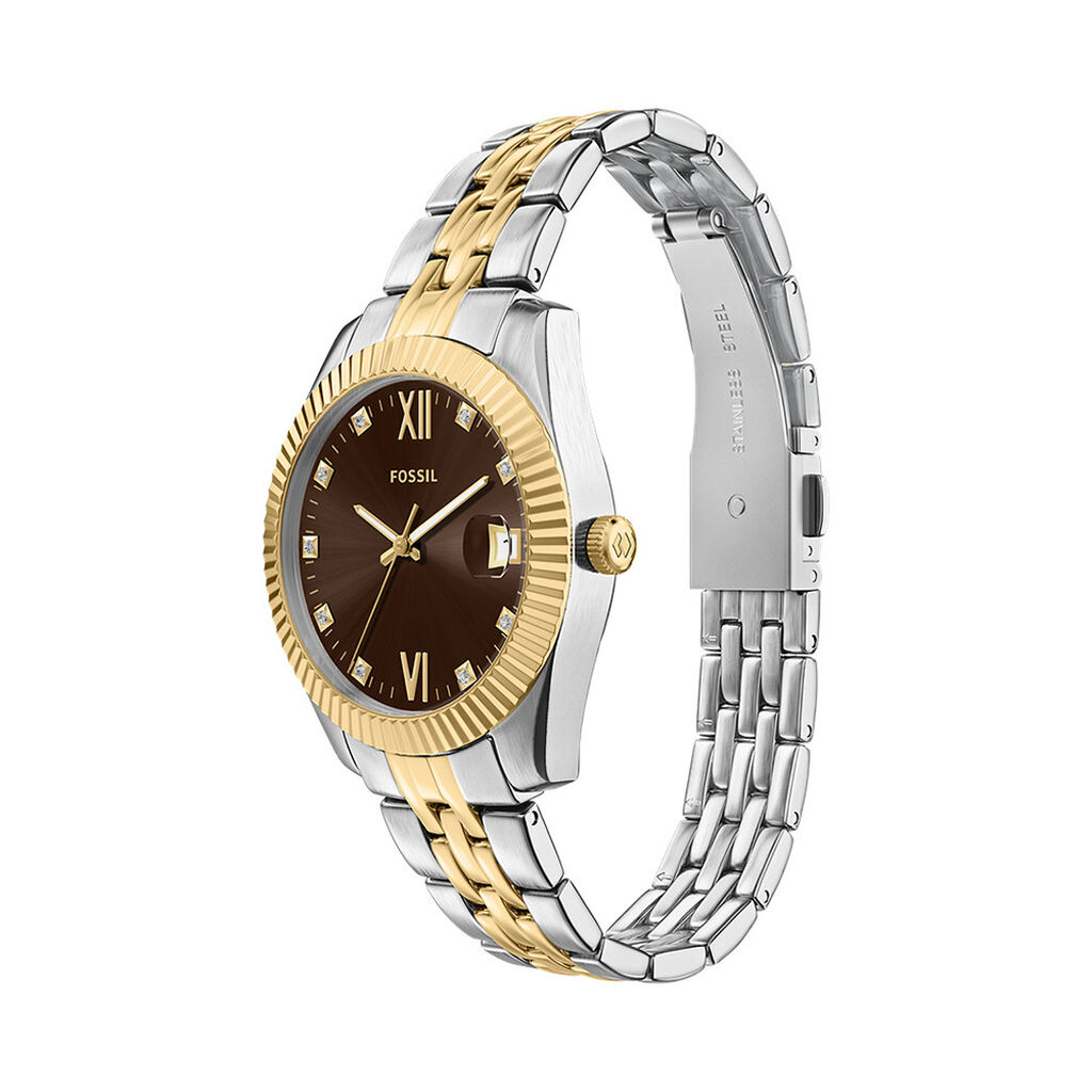 Montre Fossil Scarlette Mini Marron - Montres Femme | Histoire d&rsquo;Or