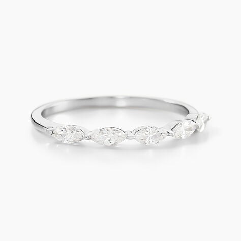 Bague Navette Argent Blanc Oxyde De Zirconium - Bagues avec pierre Femme | Histoire d’Or