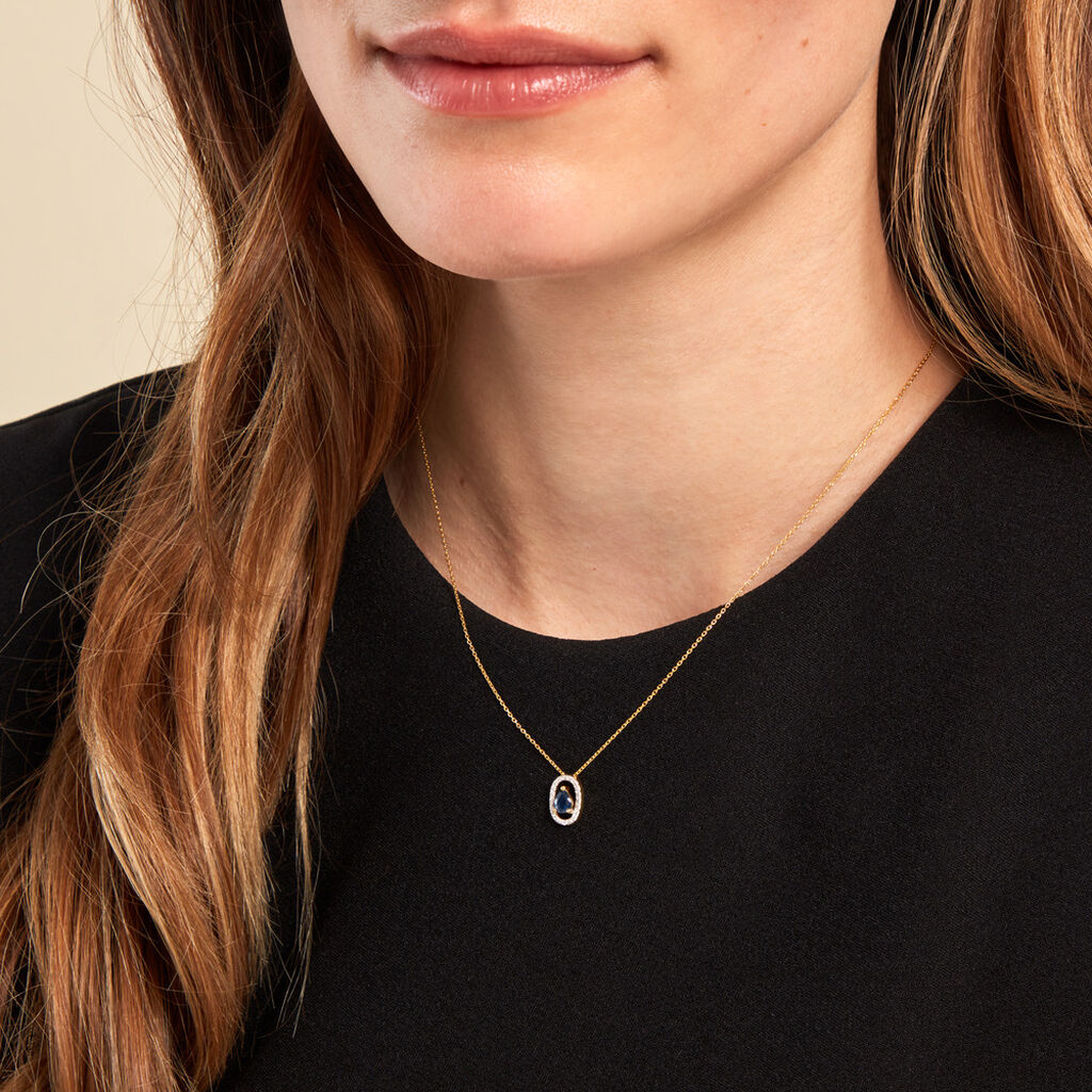 Collier Dorottya Or Jaune Saphir Diamant - Colliers Femme | Histoire d’Or