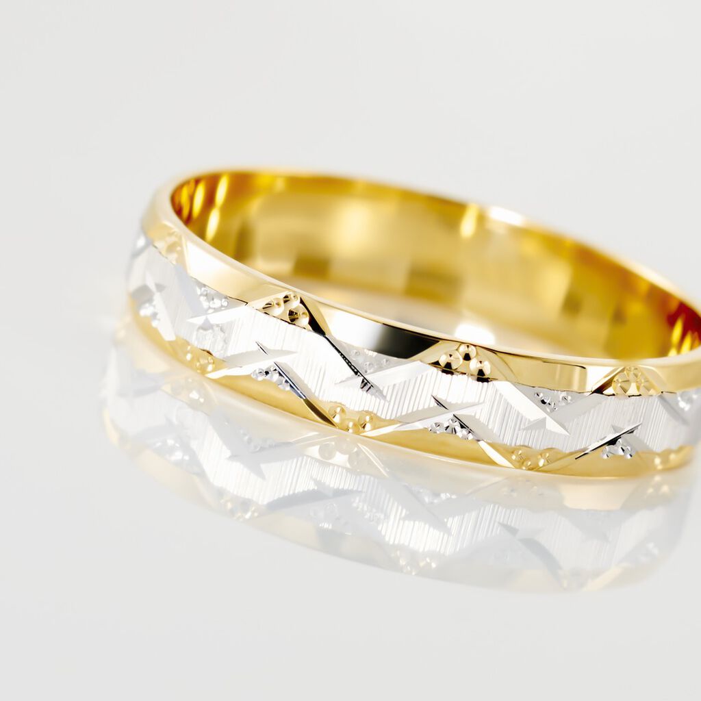 Alliance Clotilde Ruban Plat Or Bicolore - Alliances Unisex | Histoire d&rsquo;Or