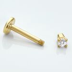 Piercing De Labret Or Jaune Catala Oxyde De Zirconium - Piercing H&eacute;lix Femme | Histoire d&rsquo;Or