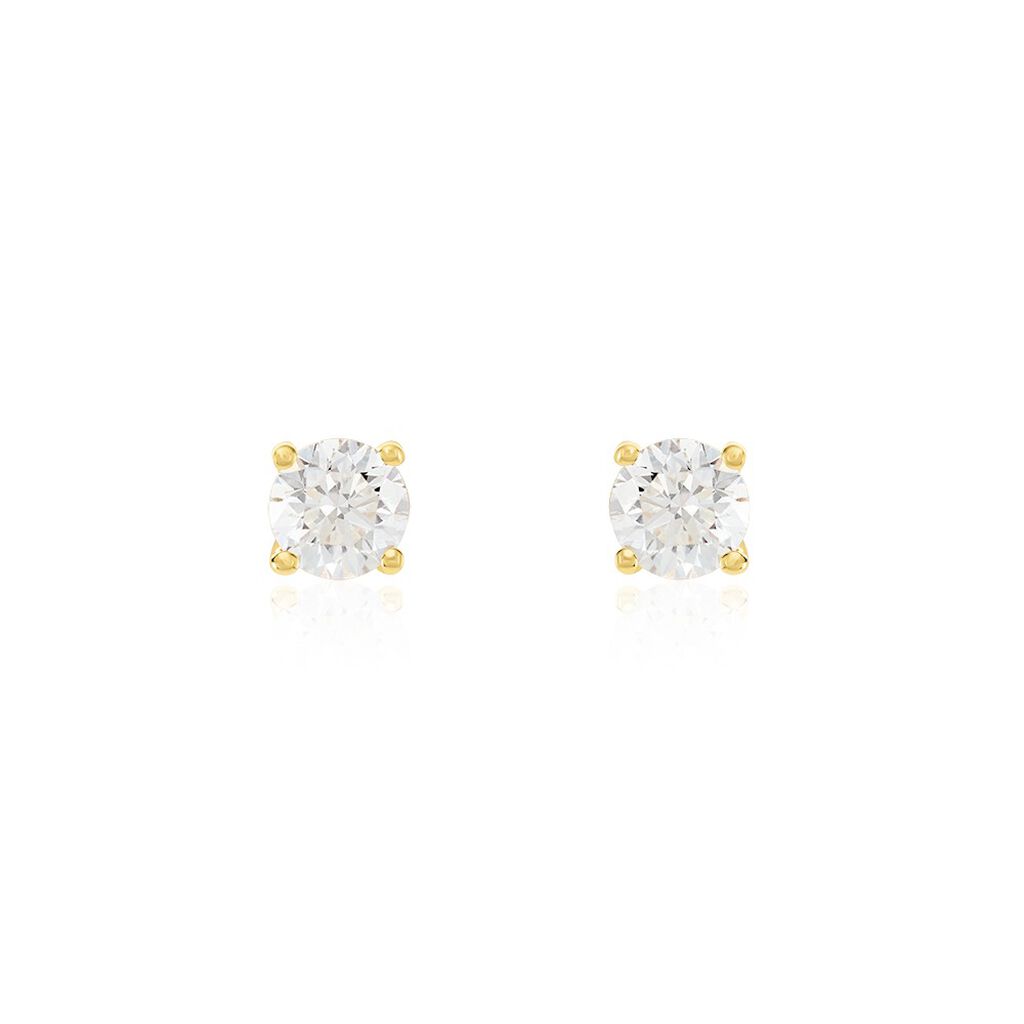 Boucles D'oreilles Puces Or Jaune Aphrodite Diamants - Clous d'oreilles Femme | Histoire d’Or