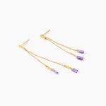 Bijoux D'oreilles Lavender Or Jaune Am&eacute;thyste - Boucles d'oreilles pendantes Femme | Histoire d&rsquo;Or