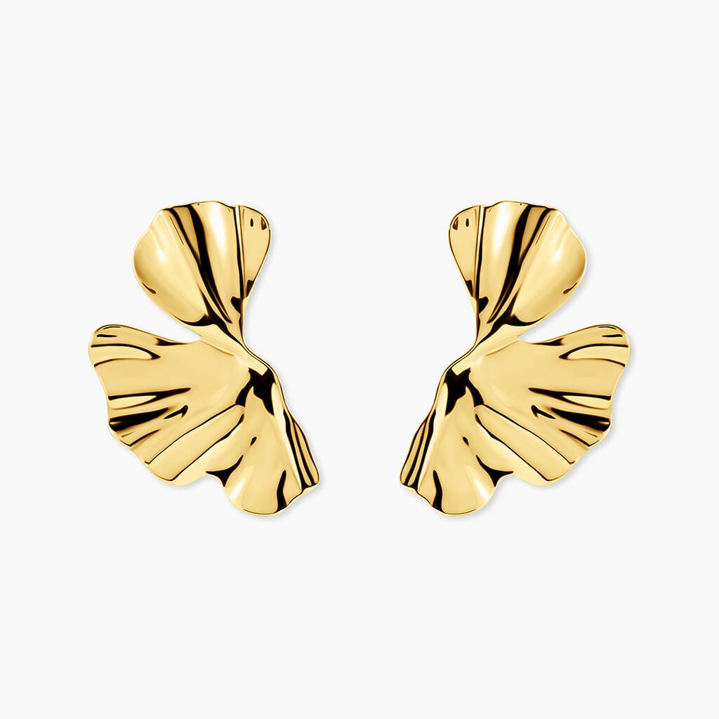 Boucles D'Oreilles Puces Katty Acier Jaune - Boucles d'oreilles fantaisie Femme | Histoire d&rsquo;Or