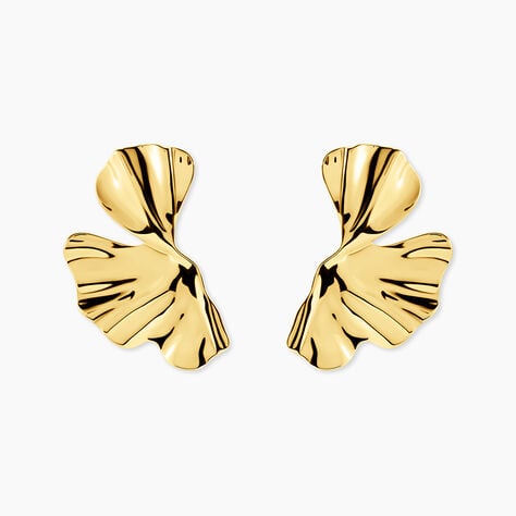 Boucles D'Oreilles Puces Katty Acier Jaune - Boucles d'oreilles fantaisie Femme | Histoire d&rsquo;Or