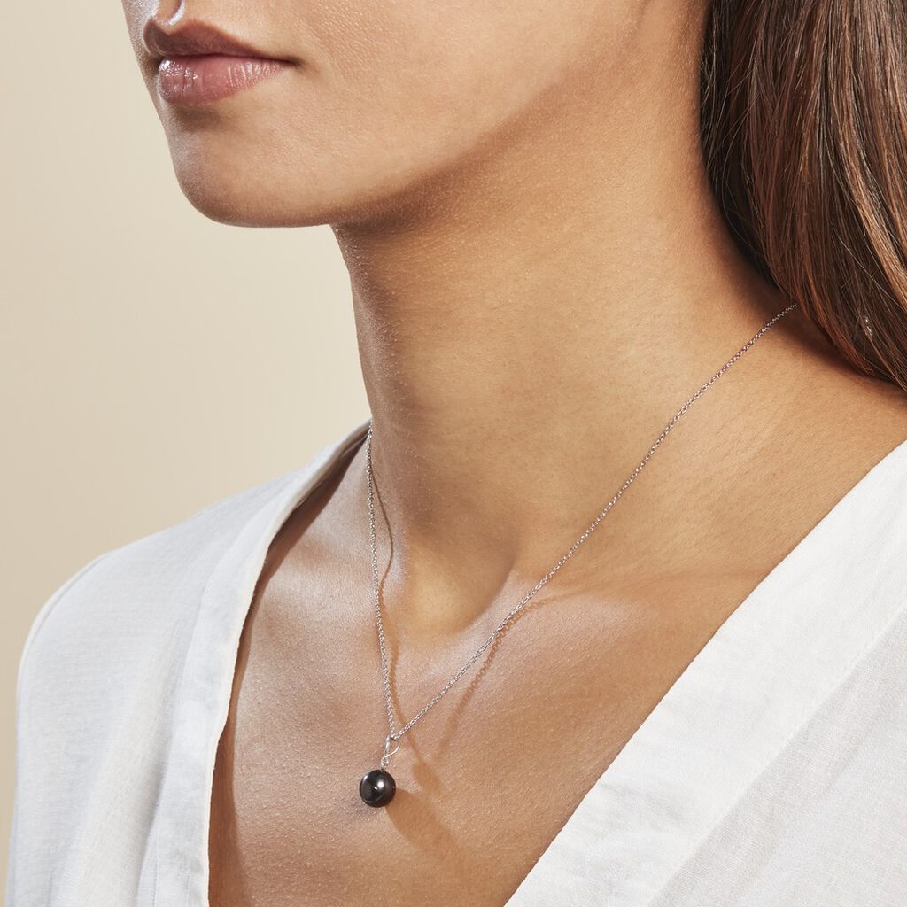Pendentif Manolita Or Blanc Perle De Culture De Tahiti - Pendentifs Femme | Histoire d’Or