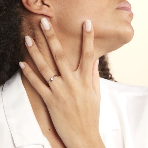 Bague Solitaire Peline Or Bicolore Oxyde De Zirconium - Bagues solitaires Femme | Histoire d’Or