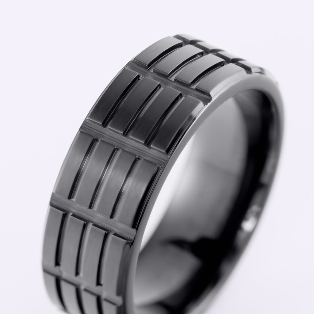 Bague Fabio Acier Noir - Bagues fantaisie Homme | Histoire d’Or