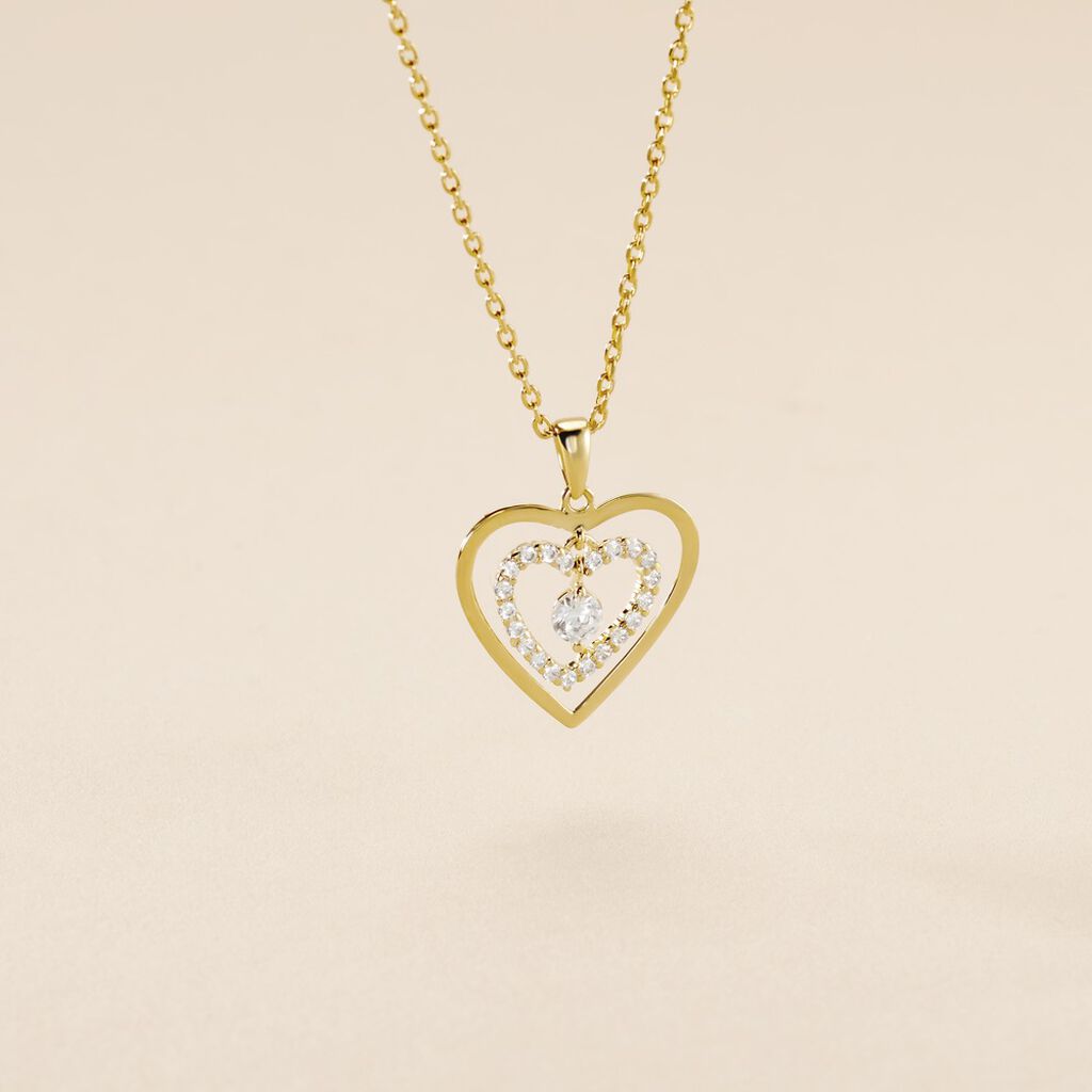 Pendentif Ademe Or Jaune Oxyde De Zirconium - Pendentifs Femme | Histoire d&rsquo;Or
