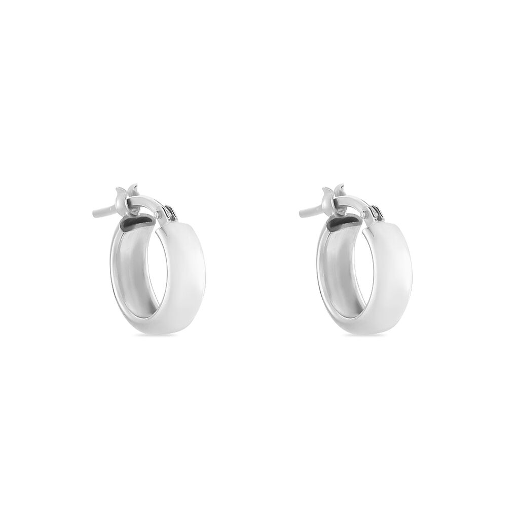 Créoles Lisa Argent Blanc - Boucles d'oreilles créoles Femme | Histoire d’Or