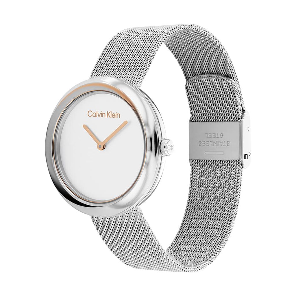 Montre Calvin Klein Twisted Bezel Blanc - Montres Femme | Histoire d&rsquo;Or