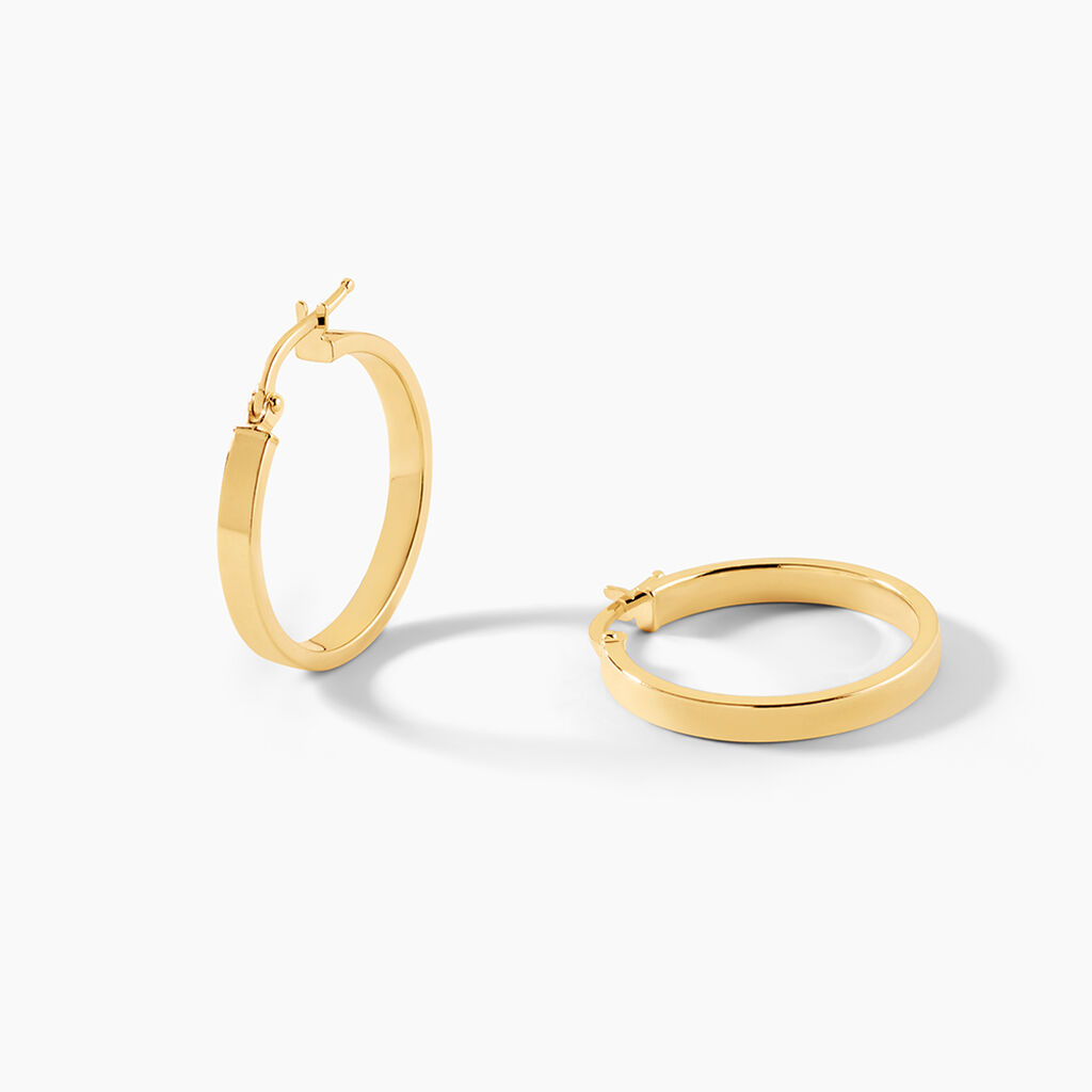 Cr&eacute;oles Cody Argent Dor&eacute; A L'Or 750/1000 - Boucles d'oreilles cr&eacute;oles Femme | Histoire d&rsquo;Or