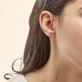 Boucles D'oreilles Puces Nevena Or Blanc Diamant - Clous d'oreilles Femme | Histoire d’Or