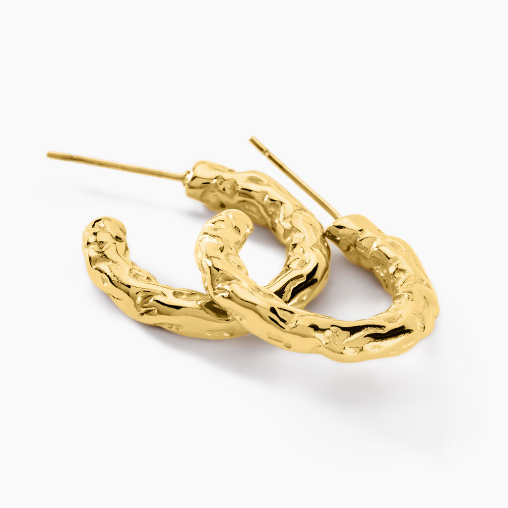 Cr&eacute;oles Mona Acier Jaune - Boucles d'oreilles cr&eacute;oles Femme | Histoire d&rsquo;Or