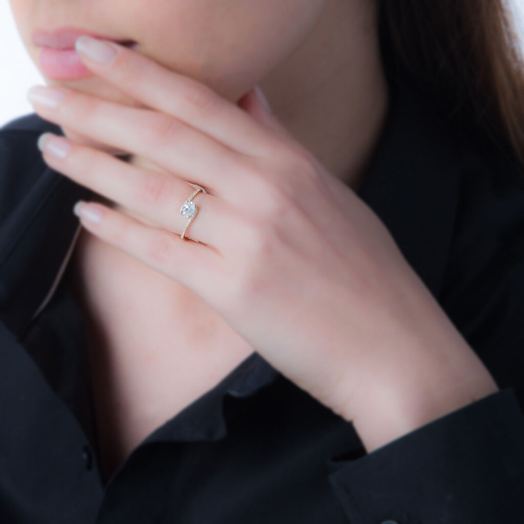 Bague Loriane Or Rose Emeraude Et Diamant - Bagues solitaires Femme | Histoire d’Or