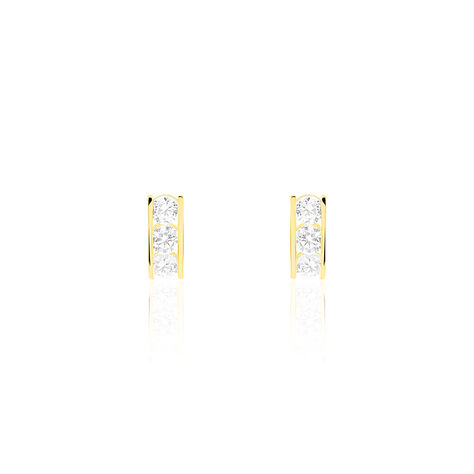 Boucles D'oreilles Puces Rachilda Or Jaune Oxyde De Zirconium - Clous d'oreilles Femme | Histoire d’Or