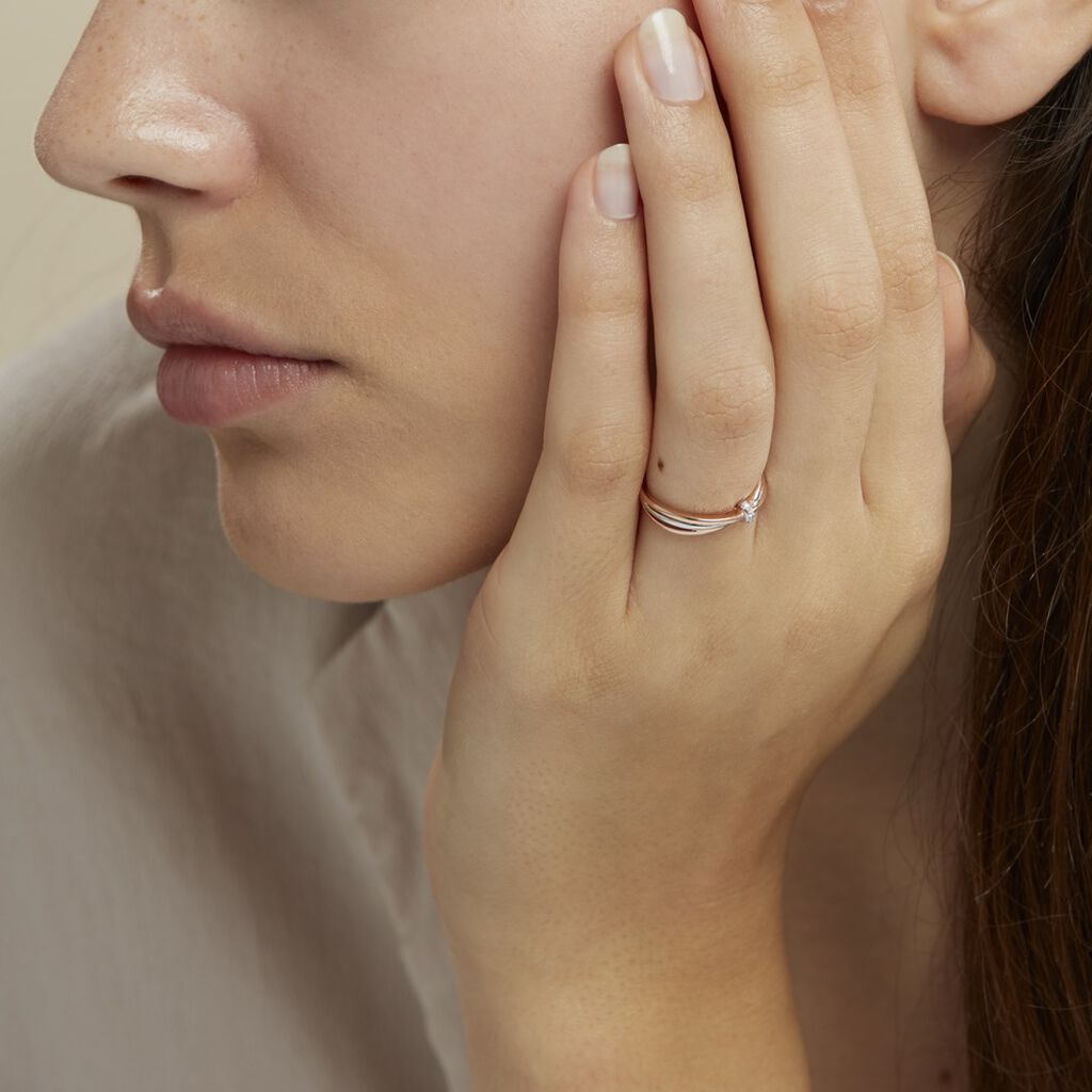 Bague Ruthe Or Bicolore Diamant - Bagues avec pierre Femme | Histoire d’Or