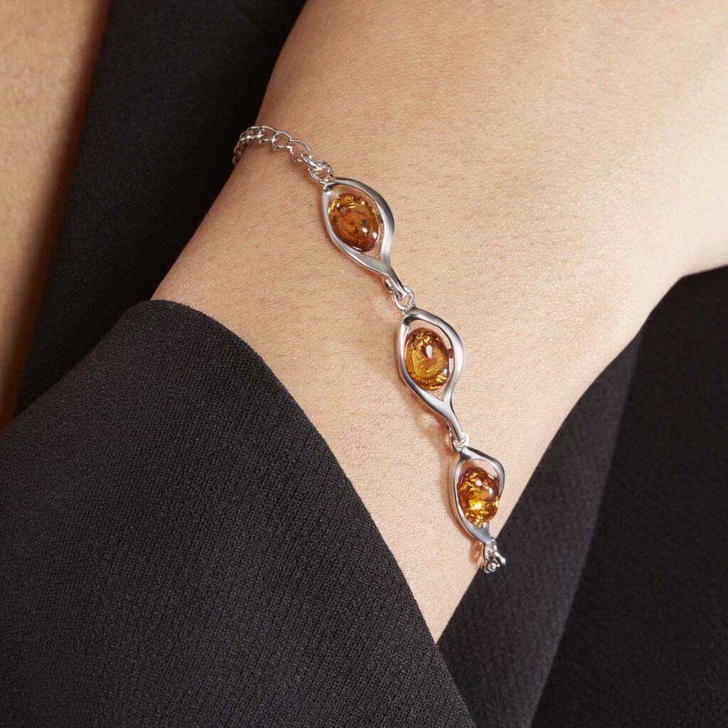 Bracelet Argent Blanc Mounyaae Ambre - Bracelets Femme | Histoire d’Or