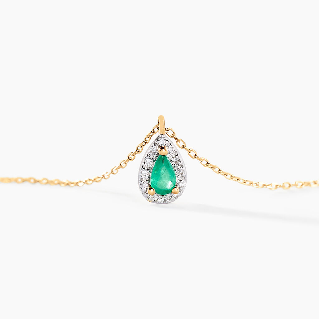Collier Juliettina Or Jaune Emeraude Diamant - Colliers Femme | Histoire d’Or