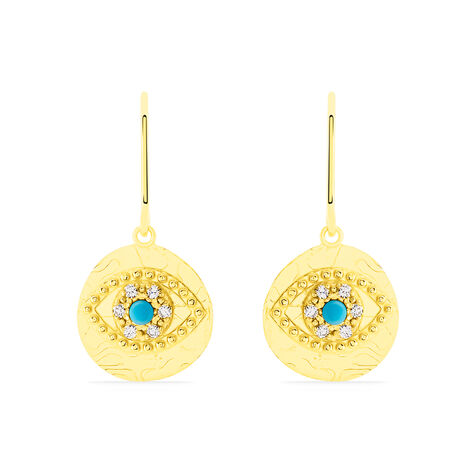 Boucles D'oreilles Pendantes Firmine Or Jaune Oxyde De Zirconium - Boucles d'oreilles pendantes Femme | Histoire d’Or