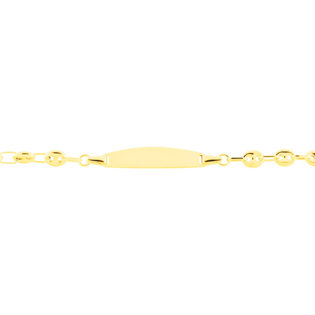 Bracelet Identit&eacute; Evin Maille Grain De Cafe Or Jaune - Bracelets Communion Enfant | Histoire d&rsquo;Or