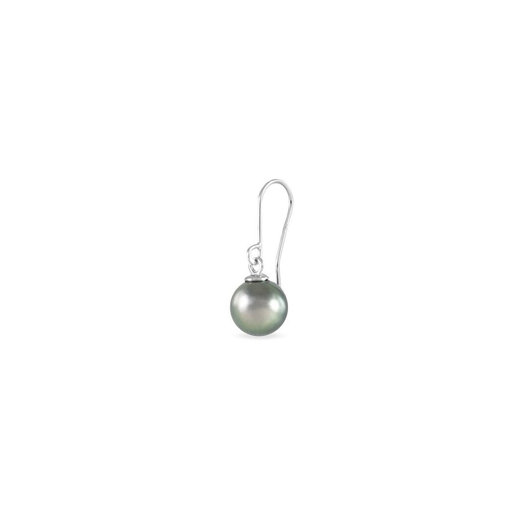 Boucles D'oreilles Pendantes Elitivae Or Blanc Perle De Tahiti - Boucles d'oreilles pendantes Femme | Histoire d’Or