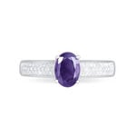 Bague Crista Or Blanc Amethyste Et Diamant - Bagues solitaires Femme | Histoire d&rsquo;Or