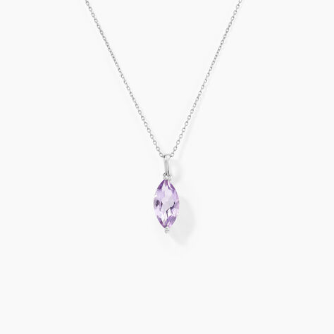 Collier Or Blanc Raquel Améthyste - Colliers Femme | Histoire d’Or