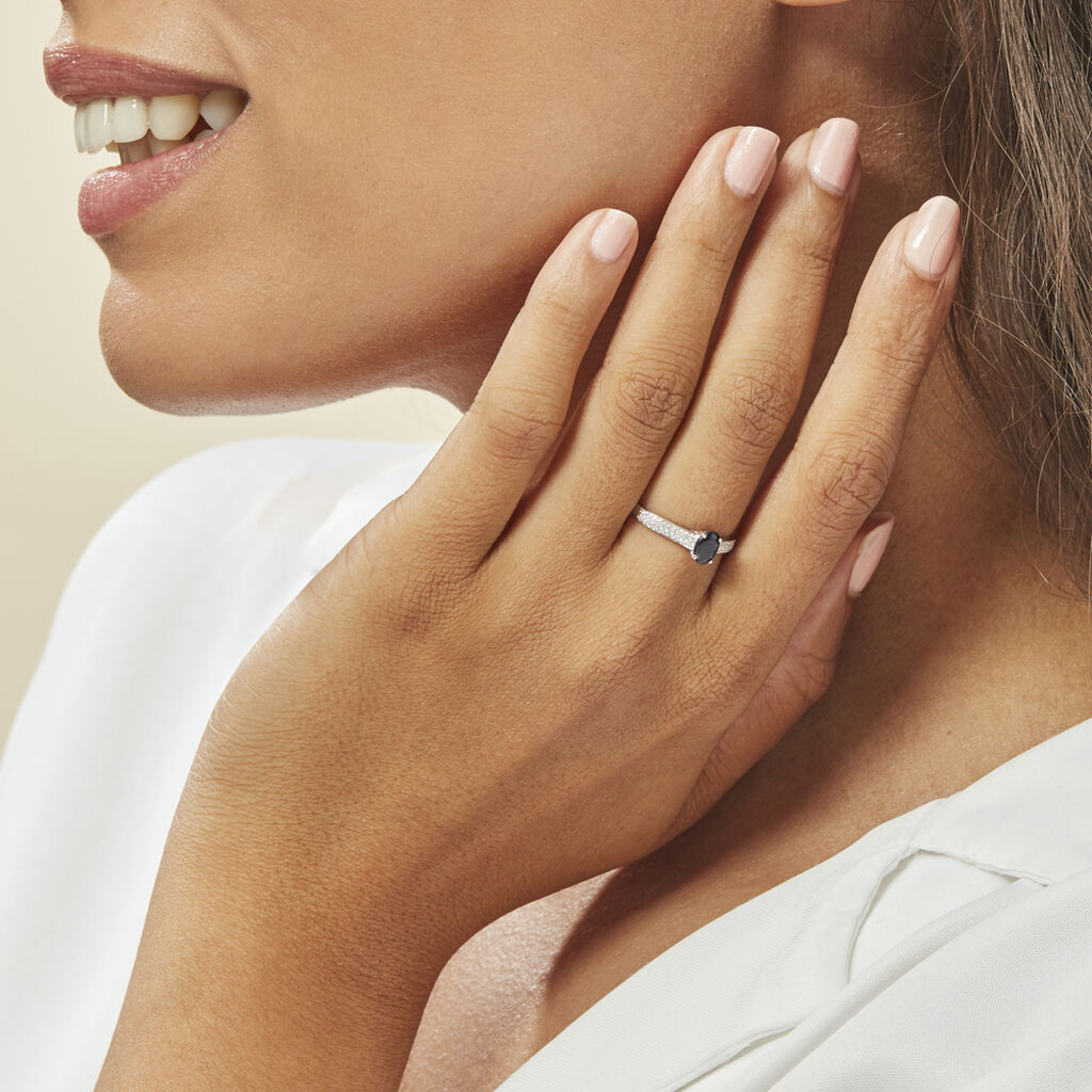 Bague Crista Or Blanc Saphir Et Diamant - Bagues solitaires Femme | Histoire d’Or