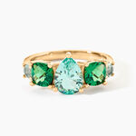 Bague Huffie Plaqu&eacute; Or Jaune Pierre D'imitation - Bagues avec pierre Femme | Histoire d&rsquo;Or