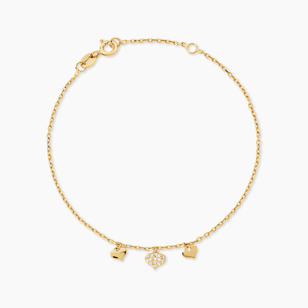 Bracelet Cheri Argent Dor&eacute; A L'Or 750/1000 Oxyde De Zirconium - Bracelets Femme | Histoire d&rsquo;Or