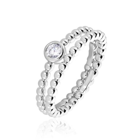 Duo De Bagues Roseli Argent Blanc Oxyde De Zirconium - Bagues solitaires Femme | Histoire d’Or