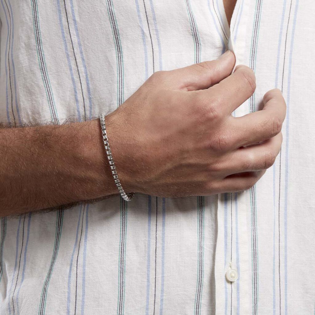 Bracelet Argent Blanc Gustin - Bracelets chaîne Homme | Histoire d’Or