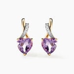 Boucles D'oreilles Or Jaune Clothilde Amethystes Oxydes - Clous d'oreilles Femme | Histoire d&rsquo;Or