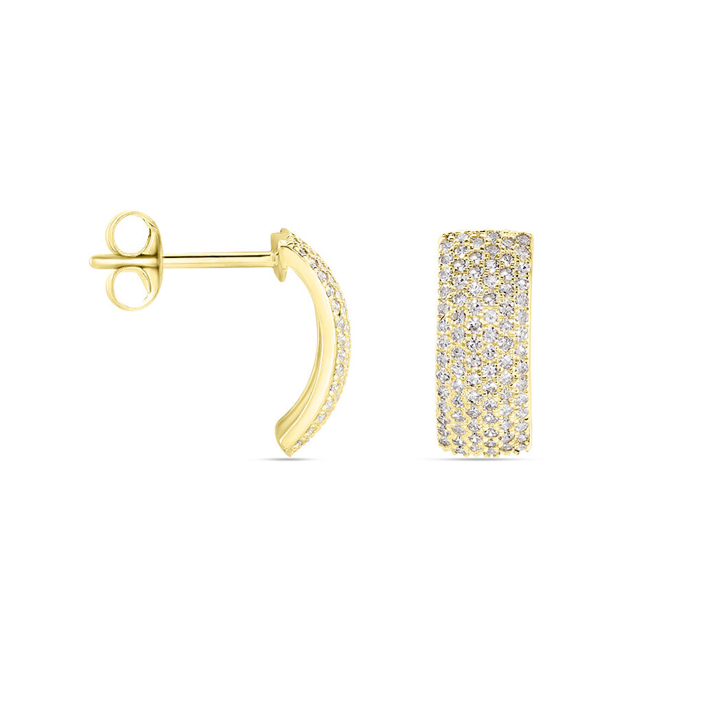 Boucles D'oreilles Puces Charlotte Or Jaune Diamant - Clous d'oreilles Femme | Histoire d’Or