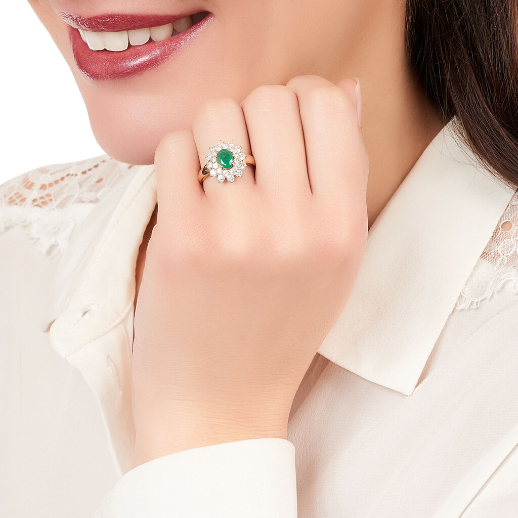 Bague Ivan Or Jaune Emeraude Et Diamant - Bagues solitaires Femme | Histoire d’Or
