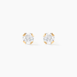 Boucles D'oreilles Puces Eddie Or Jaune Oxyde De Zirconium - Clous d'oreilles Femme | Histoire d’Or